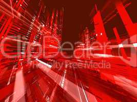 Abstract urban red luminous background