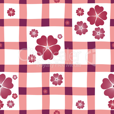 Red-white Floral Seamless Pattern