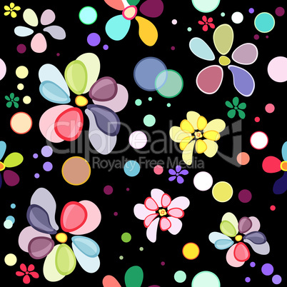 Seamless Floral Black Pattern