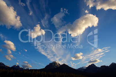 Evening clouds in the Canadian Rockies