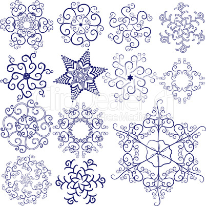 Collection  handwork of snowflakes