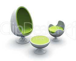 Modern egg chair - grün