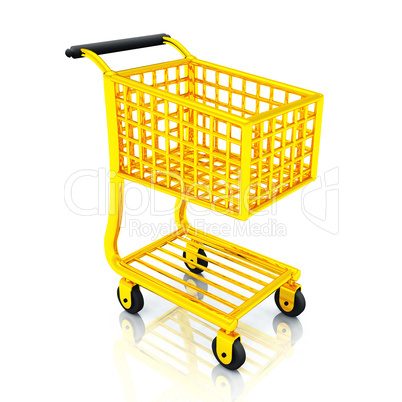 Gold Shopping Cart - Einkaufswagen gold