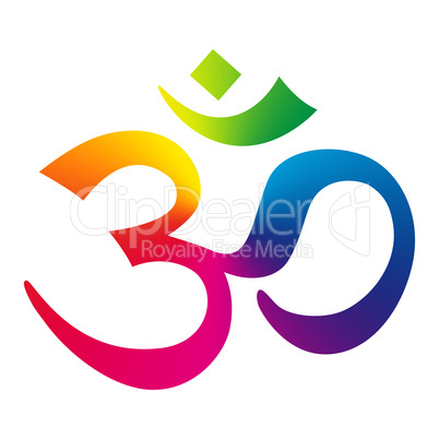 Rainbow Om Sign - Aum Symbol