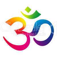 Rainbow Om Sign - Aum Symbol