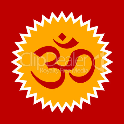 Orange Red Om-Sign