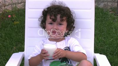 Little Boy And Milk