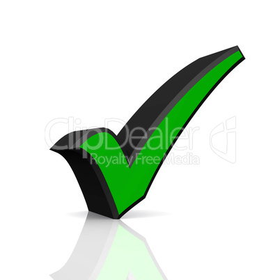 Royalty Free Stock Photo - 3D - Haken check mark symbol - Grün 