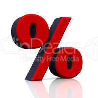 3D Prozent Symbol Rot Schwarz