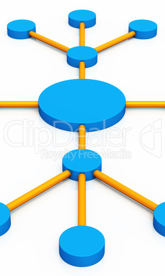 Soziales Netzwerk - Marketing - blau orange 01