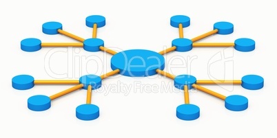 Soziales Netzwerk - Marketing - blau orange 03