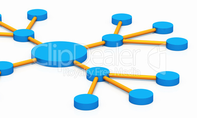 Soziales Netzwerk - Marketing - blau orange 04