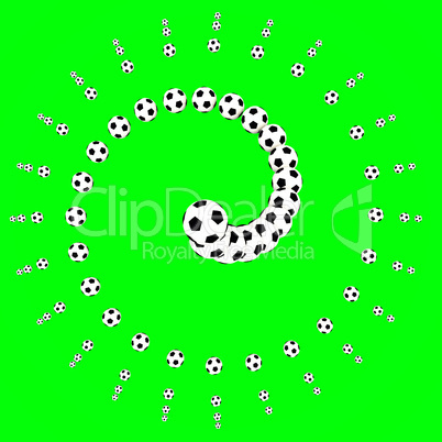 3D - Fussball Spirale -Grün