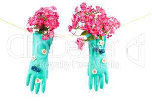 Conceptual photo with gloves