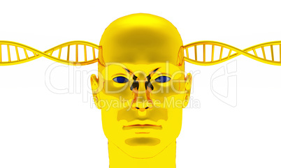 Golden Awakening - Male Head with DNA -12