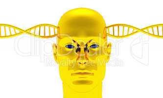 Golden Awakening - Male Head with DNA -12