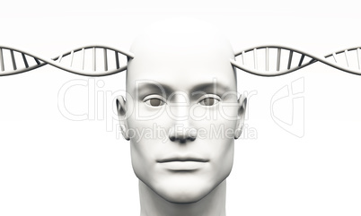 Blanko White Male Head with DNA -12