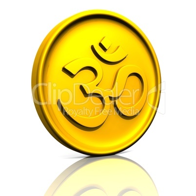 3D - Golden OM sign talisman