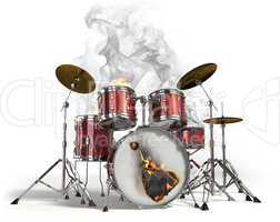 Burning drums
