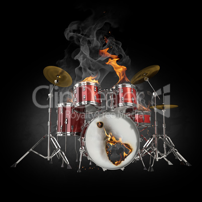 Drums in fire