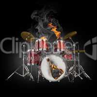 Drums in fire