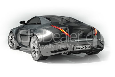 Black sports car isolated on white background