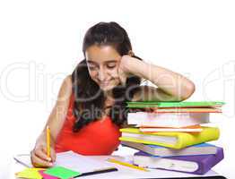 young girl doing her homework