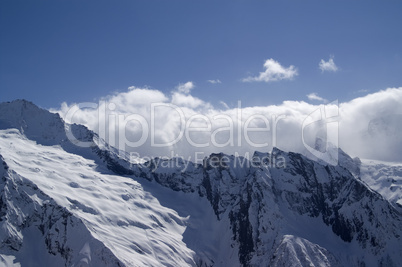 Glacier. Caucasus Mountains. Dombay