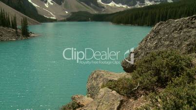 Tilt up on Moraine Lake in the Canadian Rockies