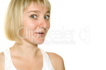 Young woman looking surprised