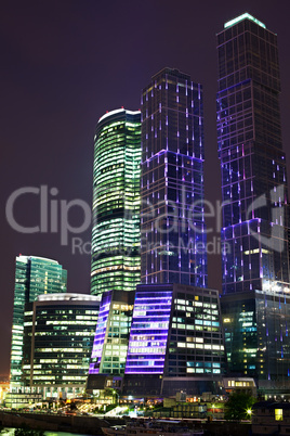 Skyscrapers at night