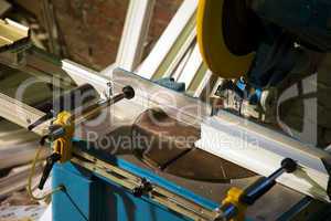 Saw cut plastic - window manufacture