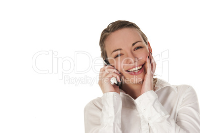 Happy girl on the phone