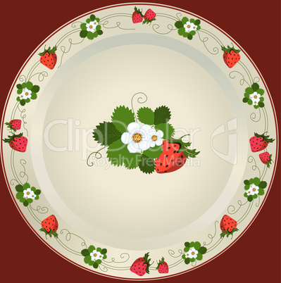 White Plate With Strawberry