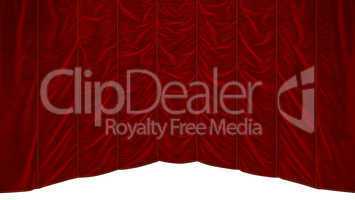 Red theater Curtain with beautiful textile pattern