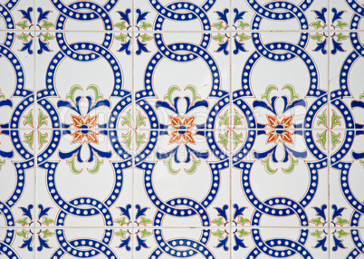 Traditional Portuguese glazed tiles