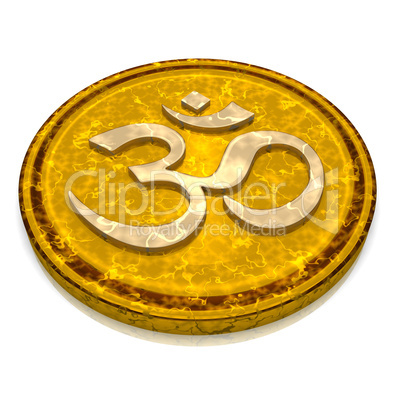 3D - Magic golden OM sign talisman