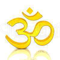 3D - Magic golden OM sign