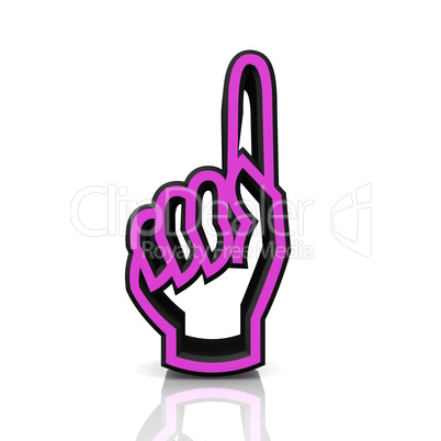 3D Zeigefinger hoch - lila