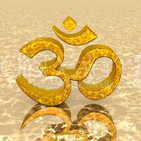 3D - Magic golden OM sign 02