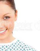 Close-up of a smiling female patient looking at the camera