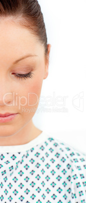 Close-up of a depressed female patient