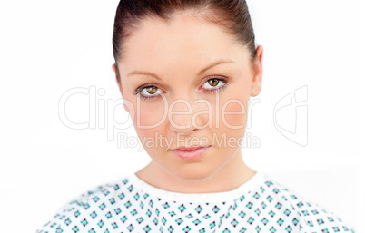 Close-up of a diseased female patient