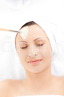 Relaxed woman having a beauty treatment