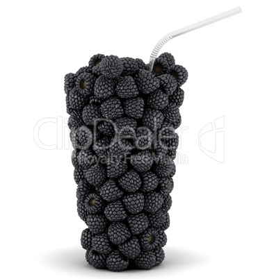 Blackberry Glass shape with straw