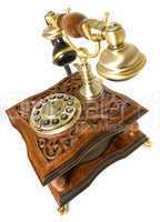 Communication Old-fashioned telephone isolated