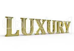 Golden Luxury word with diamonds