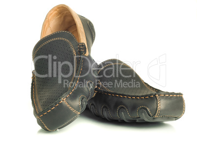 Modern footwear Black mens shoes moccasins