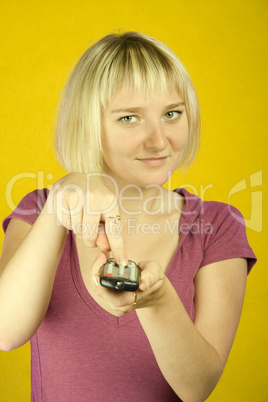 Woman & remote control