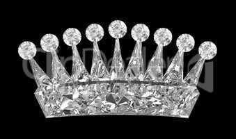 Side view of gemstone crown over black